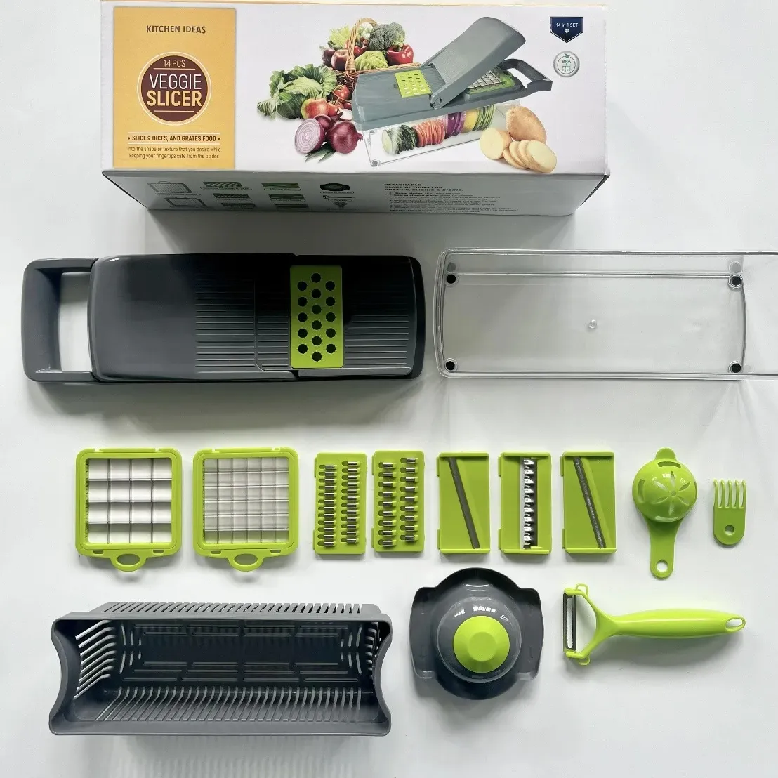 Gadgets de cocina descuento 8-Blaeds mandolina Manual cebolla Veggie Chopper Dicer rebanador de cocina cortador de verduras multifuncional