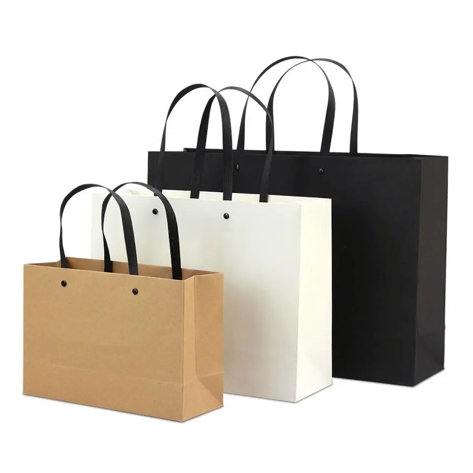 Kundenspezifischer Logodruck weiße Luxuskarton-Einkaufstaschen aus Papier mit Bandgriff für Schuhe und Kleidung