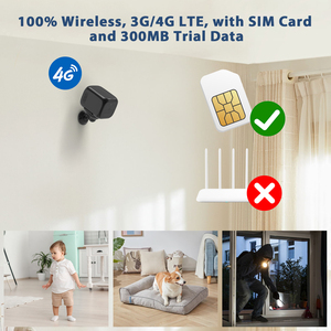 Mini 2K HD Wireless Security <strong>Camera</strong> <strong>with</strong> AI 4G LTE Cellular CMOS <strong>Sensor</strong> <strong>Motion</strong> Detection Night Vision Cloud Storage Option - Product Image 2