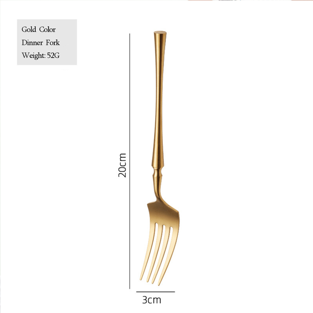 Tenedor de cena dorado