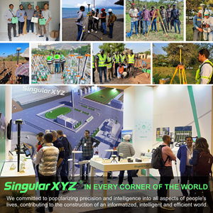 Singularxyz经济高效的E1 RTK全球导航卫星系统接收器套件高精度测绘施工测量解决方案Rtk全球导航卫星系统底座和流动站 - Product Image 3