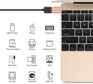 笔记本电脑平板手机用USB C至USB 3.0适配器超高速转换器适配器C型公到a型母