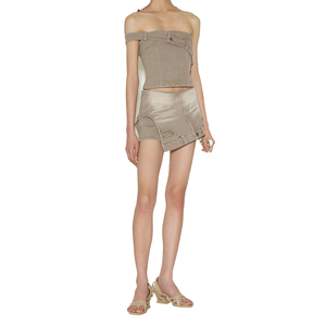 Classic Women's <strong>Tank</strong> Tops with Natural Waist Dislocation Design Solid <strong>Pattern</strong> and Woven Fabric Floor-Length Washable - Product Image 2