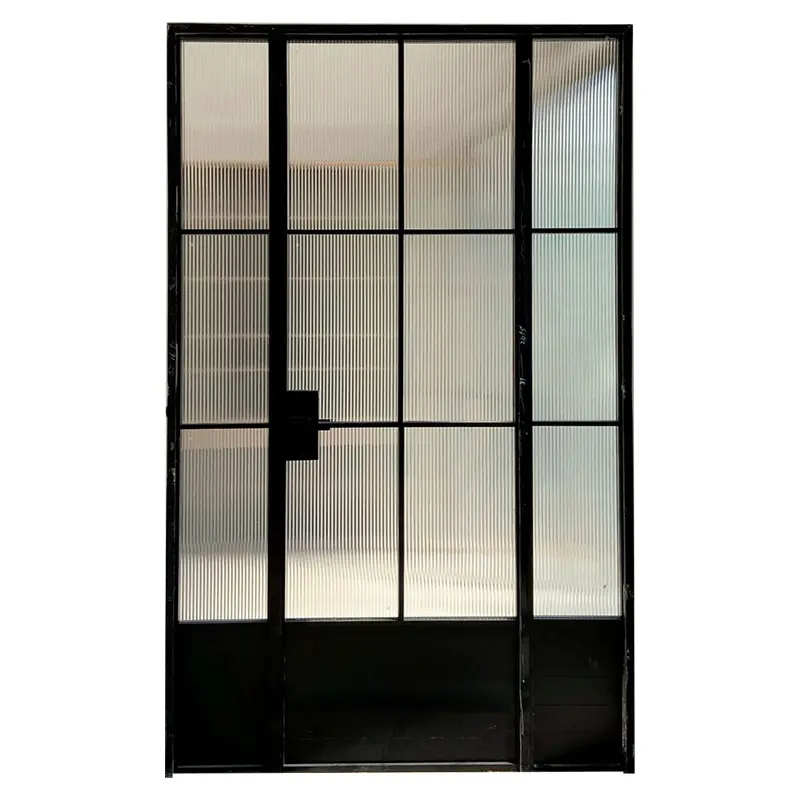 Custom estremamente stretta in lega di alluminio casa retro porta porta francese vetro begonia bagno piatto aperto vecchia porta in acciaio