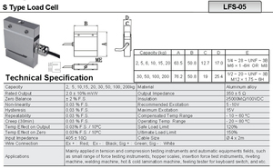 Sensor de fuerza de salida nominal de 2,0 ± 10% mV/V y células de carga de 0 a 200kg de capacidad para compresión de tensión y mediciones de fuerza - Product Image 2