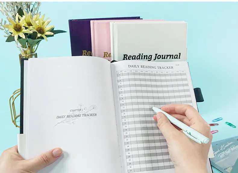 Hete Verkoop Leesdagboek Hardcover Linnen Omslag Dagboek Vijf Minuten Planners Ongedateerde Notebook Sublimatie Boek Voor Boekenliefhebbers