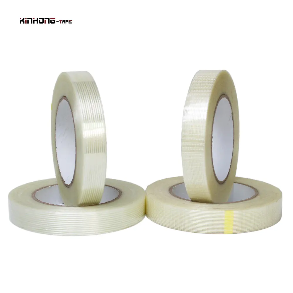 Reciclável Heavy Duty Straight e Cross Mesh Fiber Fiberglass Reinforced Filament Strapping Embalagem Fita autoadesiva