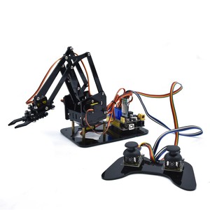 Mini 4DOF giocattoli acrilici Robot braccio meccanico artiglio Kit per Arduino fai da te Robot