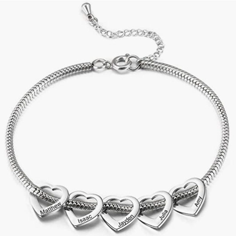 Couleur argent 5 en forme de coeur