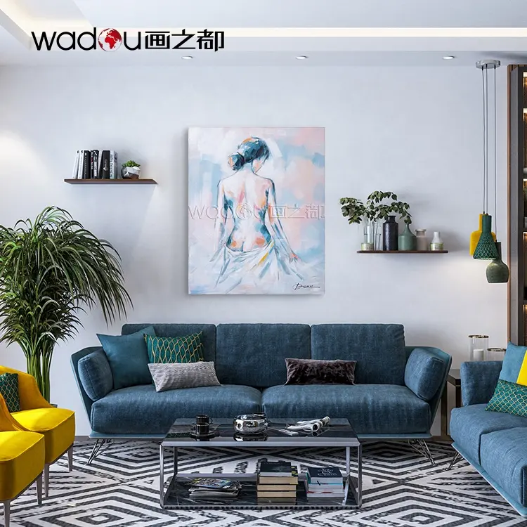 Itens modernos para decoração de casa, itens de moda para mulheres, pintura a óleo 3d, pintura personalizada, nude, pintura nude, retrato moderno