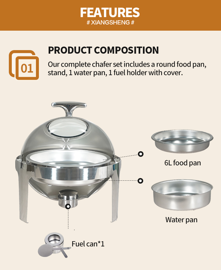 Executive oval gold plated food warmer manufacturer oval shape food warmer with handle