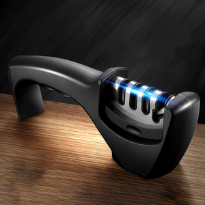 Supply Wholesale Home Portable Kitchen Knives Sharpening Knife Sharpener Knife <strong>Grinder</strong> in Black Handle