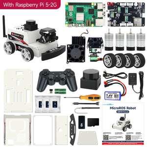 MicroROS-Pi5 ROS2 Roboter mit ESP32-Micro ROS Roboter-Erweiterungsplatte 310 Encoder Motor Lidar Kamera basierend auf Raspberry Pi 5
