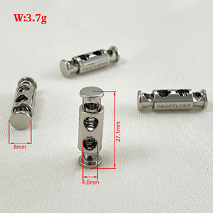 Venta al por mayor de cable de extensión de metal elástico y agujero de cuero doble cuerda de plástico tapón punta cordón bloqueo dibujar - Product Image 5