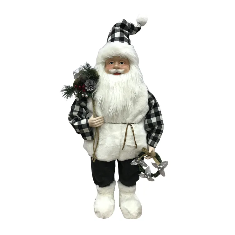 BSCI-figura de Papá Noel grande de 80cm, muñeco decorativo en 3D de pie