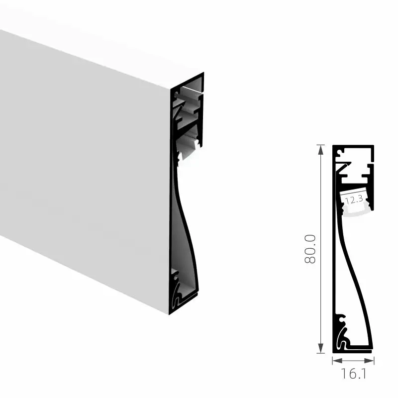 Per l'illuminazione della parete LED Alu battiscopa linea cartongesso profilo in alluminio canale di estrusione LED Strip Light profilo LED in alluminio