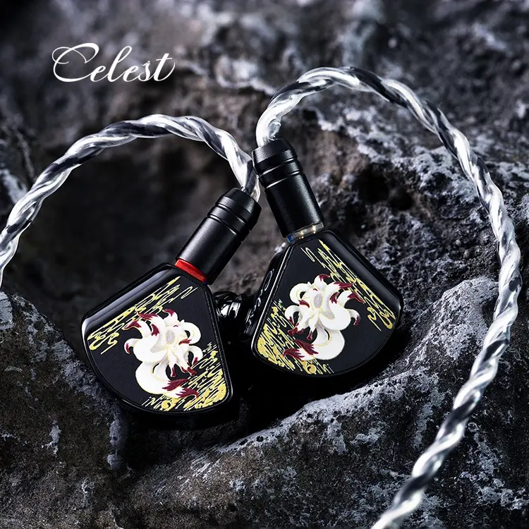 Kustom kualitas tinggi Celest asli 3.5Mm Premium Resin Hifi In Ear headphone dan ponsel earphone Gaming berkabel