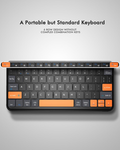 คีย์บอร์ดไร้สายแบบพกพาขนาดเล็ก QWERTY 3 ปุ่ม ไฟแบ็คไลท์ 7 สี ชาร์จซ้ำได้ พอร์ต <span class=keywords><strong>USB</strong></span> Type-C พร้อมขาตั้งในตัว สำหรับ iPad iPhone Z Fold - Product Image 4