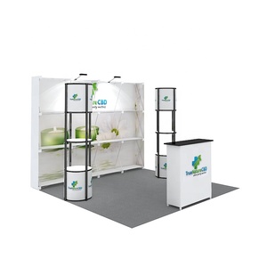 定制便携式弹出式展台支架10x10可折叠搁板展示，易于设置染料升华印刷 - Product Image 3