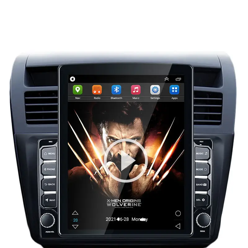 Fornecedor atacado 2 Din 9" Play Rádios eletrônicos para Auto Android Tesla Estilo Carplay Rádio automotivo estéreo áudio DVD player