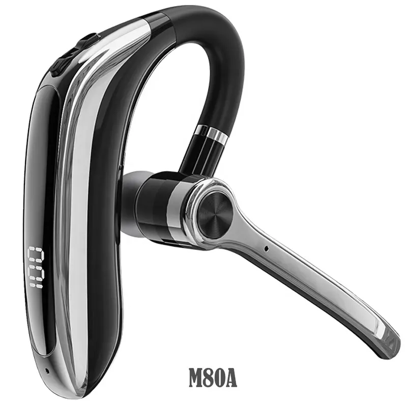 Auriculares inalámbricos M80A V5.3 con micrófono, manos libres mejorados, 20Hrs, HD, Talktime, conducción, Universal, color azul