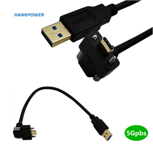 Gold Plated Right Angle <strong>USB</strong> 3.1 Type C With Screw Locking to Standard USB3.0 Data Cable for Camera