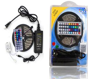 Chovm tedarikçisi: yeni tam kiti 5M 5050 RGB LED şerit işık + güç adaptörü + 44 anahtar uzaktan çin LED ampul şerit kiti/seti - Product Image 2