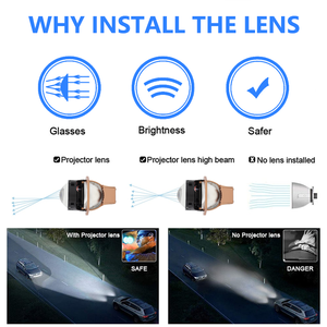 DGLS E160 3 inç LED Lens ışık projektör Hi/Lo Led araç aydınlatma sistemi, 12 Volt H4 H7 9005 otomatik evrensel LED far için araba - Product Image 6