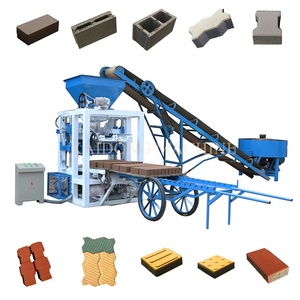 Macchina per la produzione di blocchi in calcestruzzo Qt4-23A semi-automatica macchine per mattoni multifunzione con metodo di vibrazione di materie prime cementizie - Product Image 1