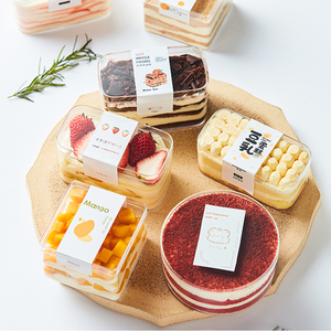 クリアラウンドデザートボックスティラミスカスタムケーキ包装容器ふた付きPSプラスチッククッキーキャンディーボックス - Product Image 4