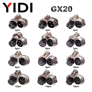GX20 2 3 4 5 6 7 8 9 10 12 14 15 Pin การบินโลหะอุตสาหกรรมไฟฟ้าชายหญิงปลั๊กสายไฟเชื่อมต่อแผง Mount - Product Image 3