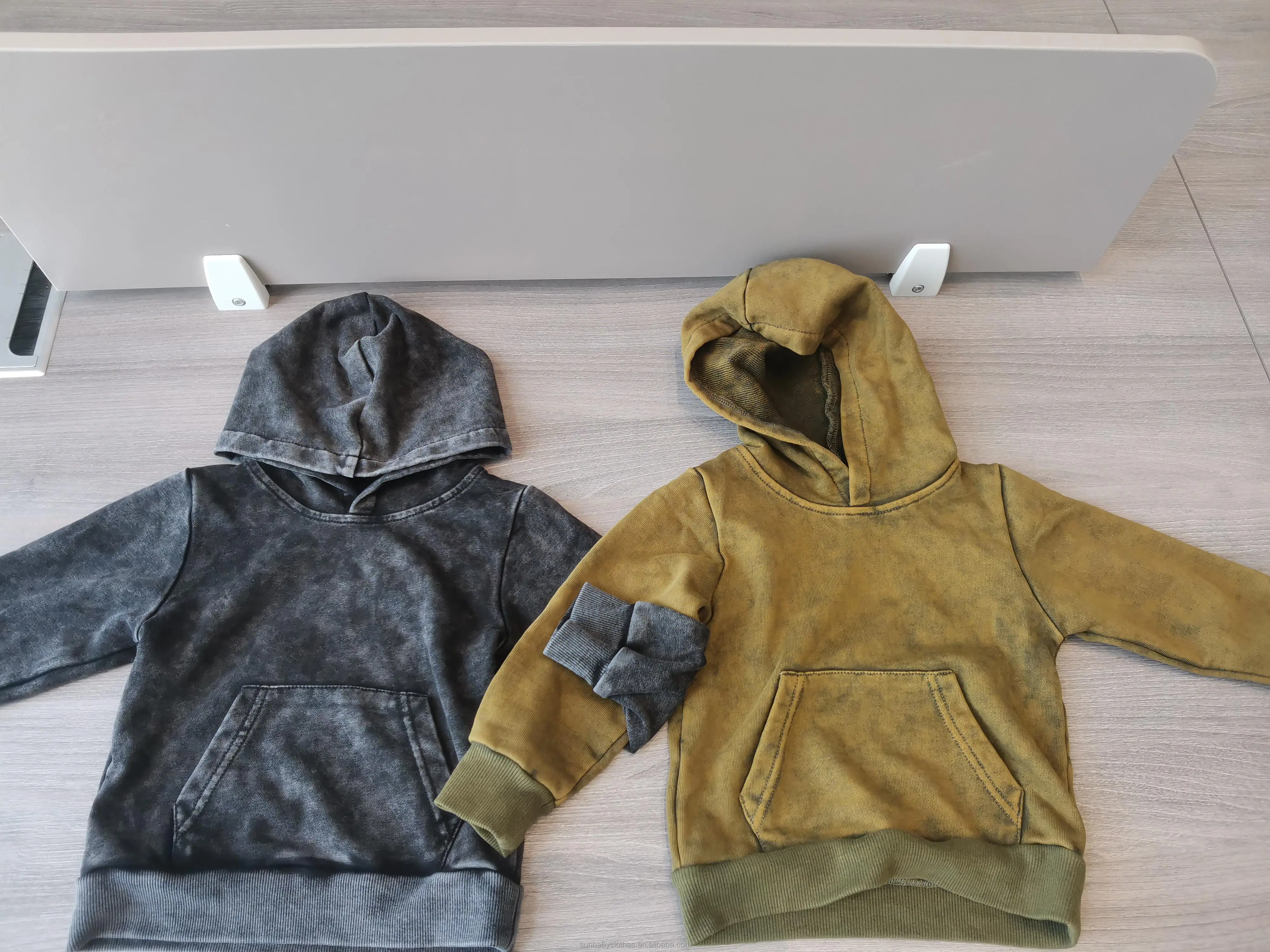 Venda quente cor personalizada hoodies ácido lavagem unisex criança crianças bolso sweatershirt hoodies para a Queda
