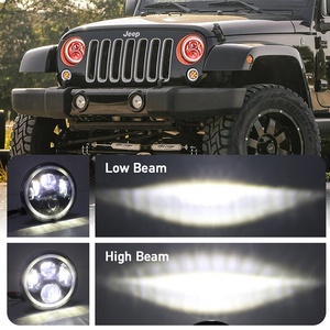 OVOVS 7 "RGBLedヘッドライトブルートゥースコントロールジープラングラーjk用7インチ<span class=keywords><strong>Led</strong></span>ラウンドヘッドライト