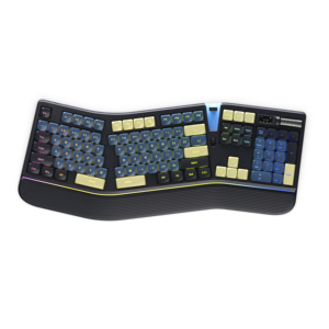 Confortável Ergonômico Gaming Tastatur RGB Luz Teclado Mecanico 2.4Ghz BT USB-C Modos Triplos Teclado para PC Computer Gamer
