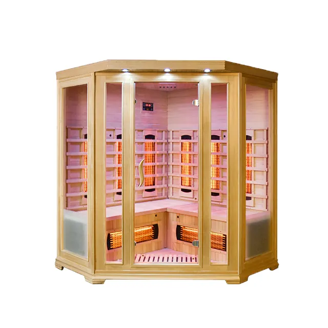 Fabrika sıcak satış kapalı kızılötesi sauna 3-4 kişi düşük elektromotor gücü mobil ev uzak kızılötesi sauna odası