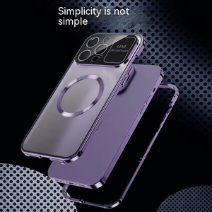 IPhone 15 için Premium Metal çerçeve kabuk Pro Max kılıf kapak ile 360 tam vücut koruma manyetik telefon kılıfı ekran ile - Product Image 4