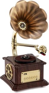 迷你复古留声机留声机乙烯基唱机立体声扬声器蓝牙4.2/辅助输入/辅助输出/USB输入/调频 - Product Image 2