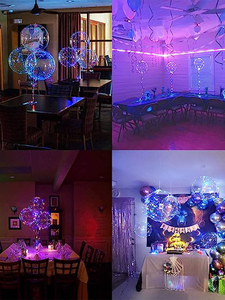20 inç Led Bobo balonlar işık yanıp sönen Glow temizle şeffaf balon için dize ışıkları ile doğum günü noel çar dekor - Product Image 6