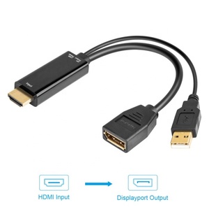 USB2.0電源ケーブル付きの新しいHDMI-Displayportアダプター4K30HzHDアダプターディスプレイケーブル付きHDMI-DPゲームコンピューター - Product Image 1