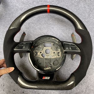 Özel karbon fiber direksiyon <span class=keywords><strong>Audi</strong></span> B8.5 S4 <span class=keywords><strong>S5</strong></span> S6 A5 <span class=keywords><strong>A6</strong></span> gümüş Alcantara mavi halka