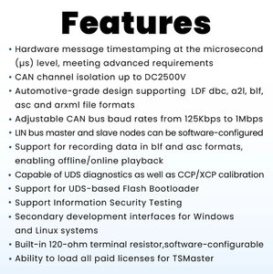Tosun 1 CAN fd/ LIN ไปยังอินเตอร์เฟส USB-TC1012P อุปกรณ์แบบพกพาและติดตั้งได้ง่าย - Product Image 3