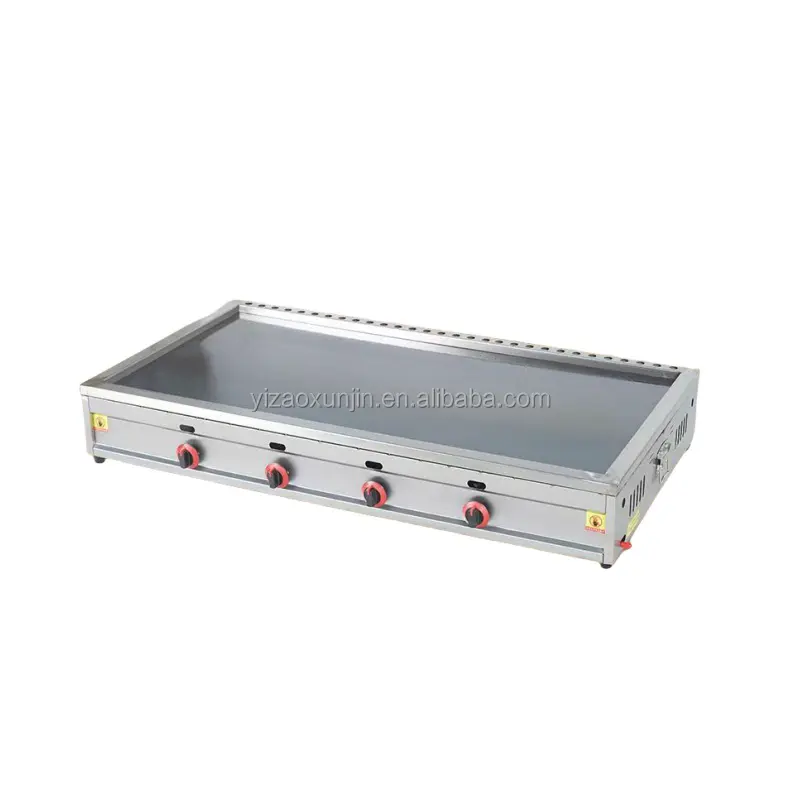 Plancha de gas Comercial de 4 quemadores de acero inoxidable de 1200mm Equipo de cocina grande sin revisiones todavía