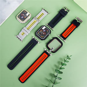 2 in1新しいデザインのデュアルカラーメタル接続スポーツウォッチバンドとApple WatchTodosシリーズ用プロテクター - Product Image 3