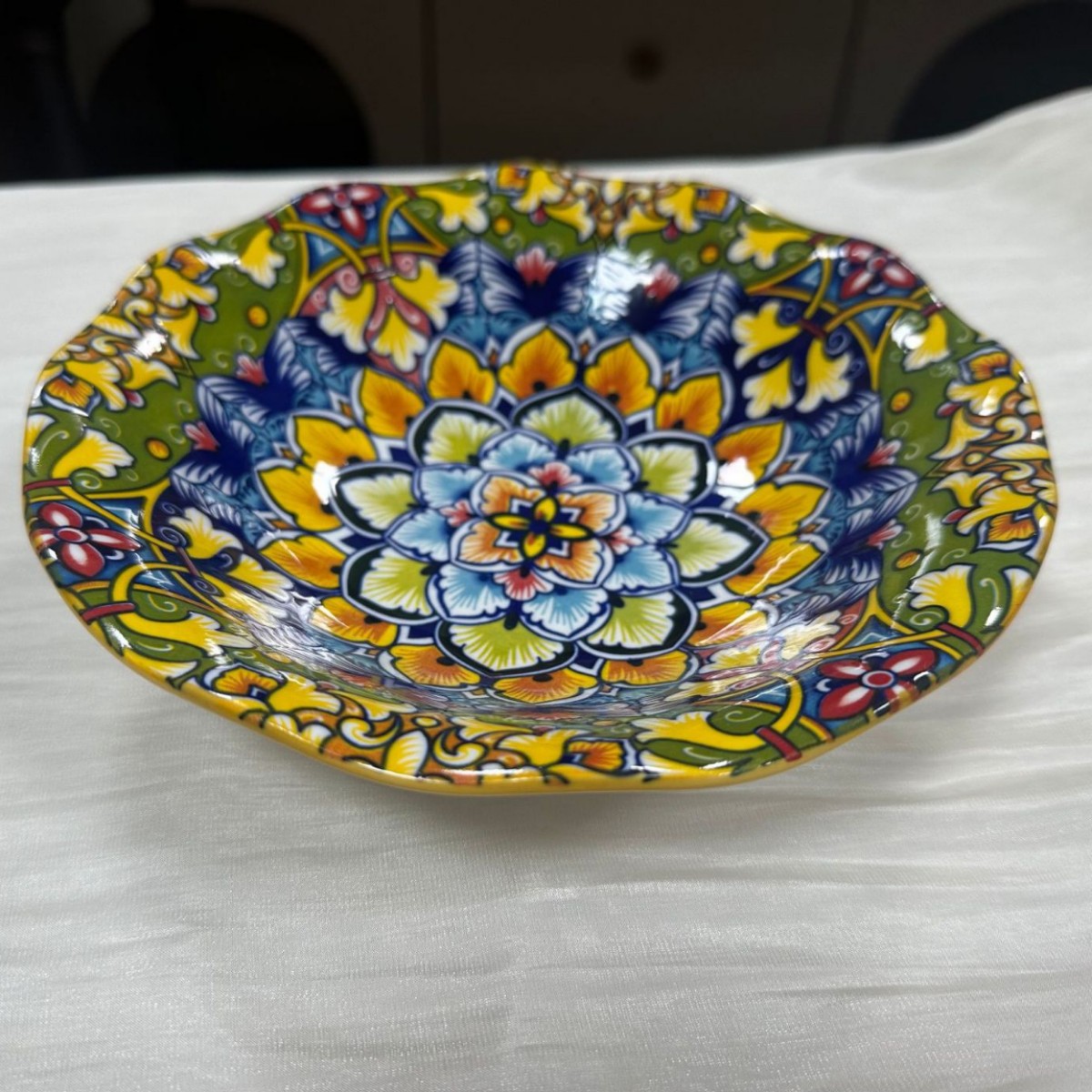 8inch lotus and osmanthus plate/pa2058 rich and colorful flowers