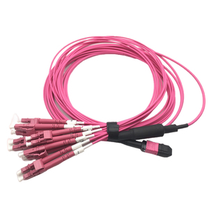 <strong>MTP</strong>/MPO OM4 Multimode Fiber Patch Cord 48-Core <strong>Trunk</strong> Cable with Fanout Breakout to 4xLC UPC for 100G QSFP28 Transceivers - Product Image 1