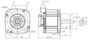 180MM 4Kw 5Kw 6Kw 7.2Kw 10Kw 7.5Kw 2000 3000 Rpm 16 20 30 42 48 Nm yüksek tork Dc Servo kodlayıcılı Motor - Product Image 2
