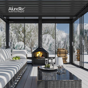 عريشة بيرجولا عصرية فاخرة مقاومة للرياح والثلوج في الأماكن الخارجية المفتوحة ومزودة بنظام تظليل خارجي تلقائي لحمام السباحة - Product Image 2