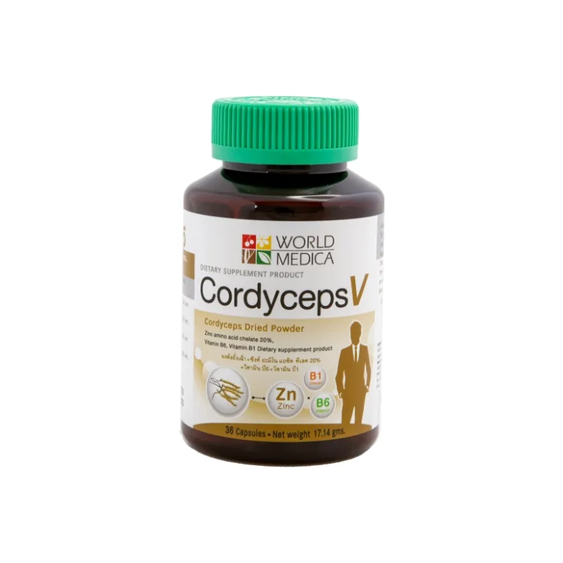 स्वास्थ्य देखभाल के पूरक संयंत्र निकालने 100% CordycepsV जस्ता के साथ सूखे पाउडर अमीनो एसिड 36 कैप्सूल प्रति बोतल थाईलैंड से