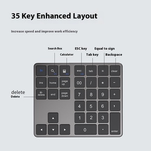 Office Thin Light Portable Accounting 2.4GHz for <strong>Bluetooth</strong> Silent Wireless <strong>Numeric</strong> 35-Key Rechargeable Mini <strong>Keypad</strong> for Laptop - Product Image 2
