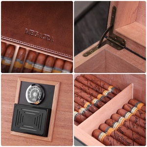 Desktop Wood Cigar <strong>Humidor</strong> Cigar Storage Box <strong>Humidor</strong> Cigar Container Rectangle Humidifier - Product Image 4